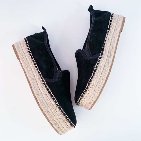 Sam Edelman Carrin Espadrille Platform Flats in Black Suede Leather Size 7 - Picture 11 of 15